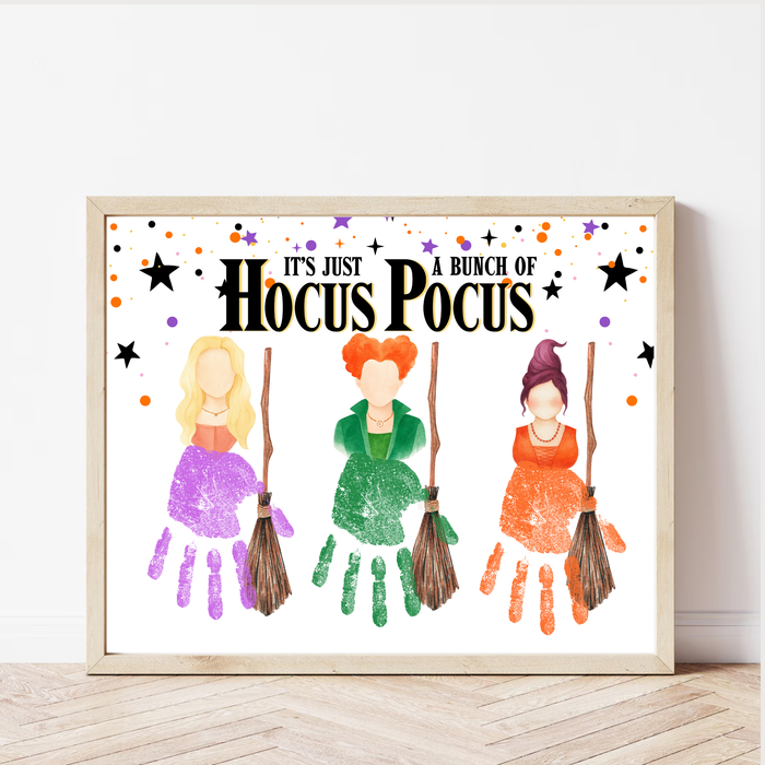 It's Just a Bunch of Hocus Pocus Handprint Craft Printable | Halloween Witch Handprint Keepsake | Preschool Halloween Activity | Daycare & Classroom Craft