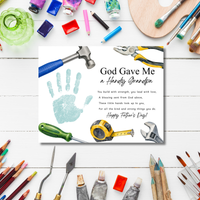 Christian Father's Day Handprint Craft Printable | God Gave Me a Handy Grandpa Grampy Papaw | Faith-Based Grandpa Gift from Kids | Grandfather Keepsake