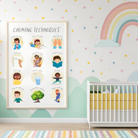 Feelings & Calming Techniques Digital Print Set of 2 | SEL Classroom Wall Art Printable | Social Emotional Learning Calm Down Corner | Instant Download Bundle
