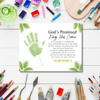Palm Sunday Poem Handprint Craft Printable | “God’s Promised King Has Come” Christian Kids Activity | Easter Faith-Based Keepsake PDF