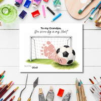 Soccer Grandpa Footprint Craft Printable, To My Grandpa You Score Big in My Heart, Grandpa Soccer Keepsake Gift, Sports Grandpa Gift from Kids