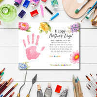 Mother’s Day Handprint Craft Printable | Happy Mother’s Day Keepsake Gift from Kids | Preschool DIY Handprint Art | Floral Mom Gift PDF