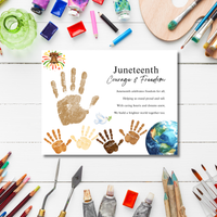Juneteenth Courage & Freedom Handprint Craft Printable | Juneteenth Activity for Kids | Diversity & Inclusion Keepsake