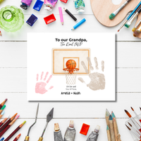 Basketball Handprint Craft for Grandpa, To Our Grandpa The Real MVP Printable, Father’s Day Gift from Grandkids, Sports Grandpa Keepsake