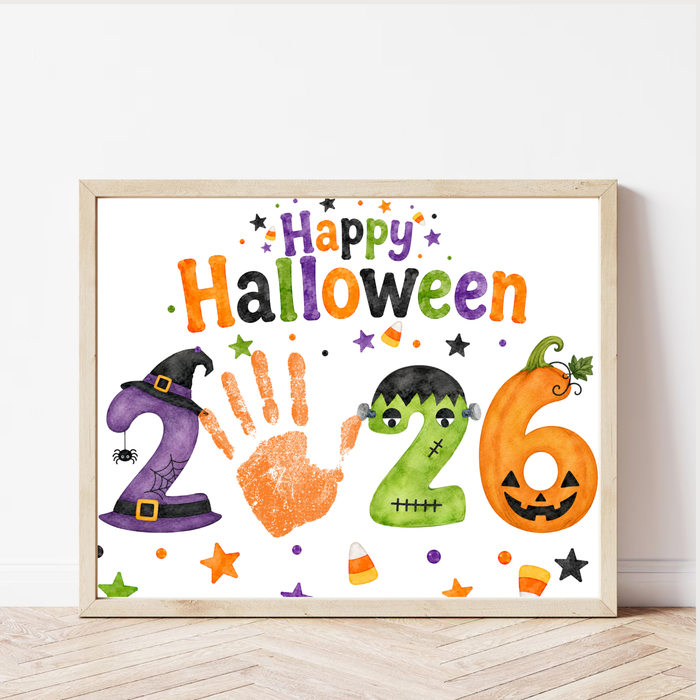 appy Halloween 2026 Handprint Craft Printable | Halloween Keepsake Activity for Kids | Preschool Halloween Craft | Daycare & Classroom Printable