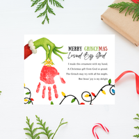 Christian Grinchmas Handprint Craft Printable | Loved by God Christmas Keepsake | Jesus Christmas Activity for Kids