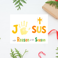Jesus Is the Reason for the Season Handprint Craft Printable | Christian Christmas Handprint Activity | Faith-Based Christmas Keepsake | Preschool Holiday Craft