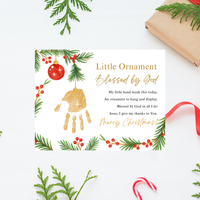 Little Ornament Blessed by God Handprint Craft Printable | Christian Christmas Ornament Poem Keepsake | Faith-Based Christmas Craft for Kids | Preschool Holiday Activity