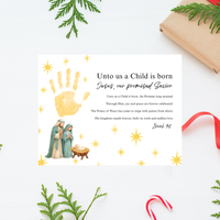 Unto Us a Child Is Born Poem Handprint Craft | Christian Christmas Printable | Isaiah 9:6 Bible Keepsake | Preschool Nativity Activity