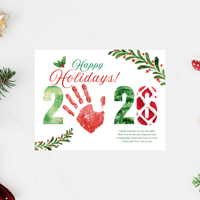 Happy Holidays 2026 Handprint Craft Printable | Holiday 2026 Keepsake | Preschool Holiday Activity | Winter Classroom Craft | Christmas Handprint Art