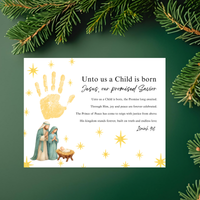 Unto Us a Child Is Born Poem Handprint Craft | Christian Christmas Printable | Isaiah 9:6 Bible Keepsake | Preschool Nativity Activity