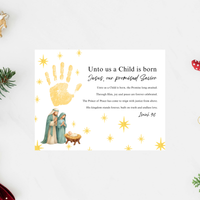 Unto Us a Child Is Born Poem Handprint Craft | Christian Christmas Printable | Isaiah 9:6 Bible Keepsake | Preschool Nativity Activity
