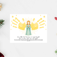 Angel Wings Handprint Craft Printable | Christian Christmas Handprint Keepsake | Faith-Based Angel Craft | Sunday School Christmas Activity