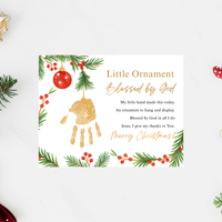 Little Ornament Blessed by God Handprint Craft Printable | Christian Christmas Ornament Poem Keepsake | Faith-Based Christmas Craft for Kids | Preschool Holiday Activity