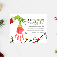 Christian Grinchmas Handprint Craft Printable | Loved by God Christmas Keepsake | Jesus Christmas Activity for Kids