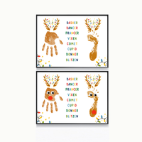 Christmas Reindeer Handprint & Footprint Craft | Reindeer Names Printable | Preschool Christmas Keepsake | Holiday Handprint Activity | Reindeer Footprint Art