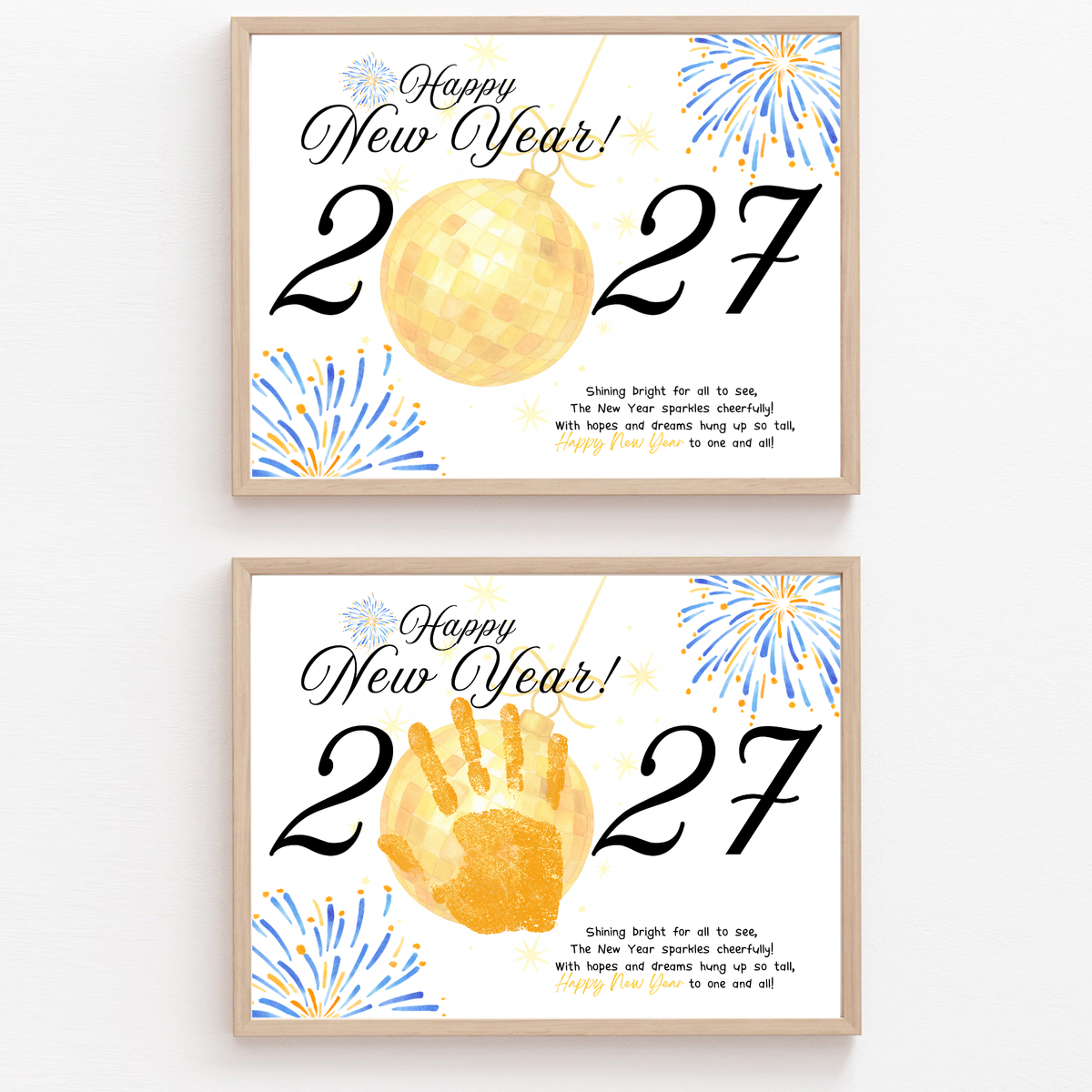 Happy New Year 2027 Handprint Craft Printable | New Year's Eve Keepsake | Preschool New Year Activity | January Classroom Craft | Winter Handprint Art