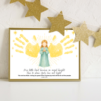 Angel Wings Handprint Craft Printable | Christian Christmas Handprint Keepsake | Faith-Based Angel Craft | Sunday School Christmas Activity