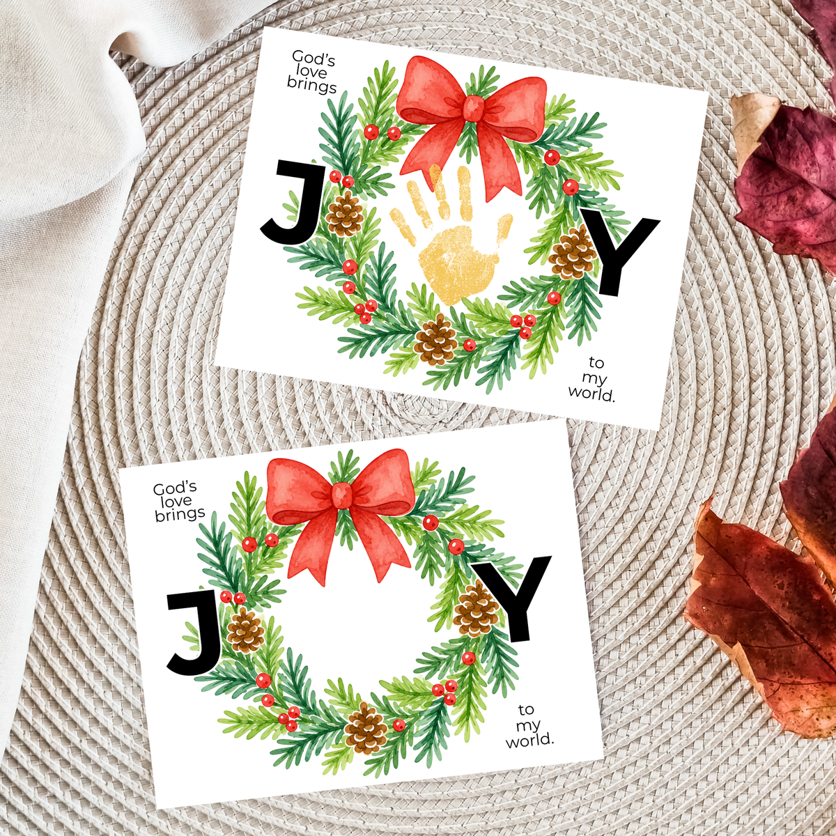 God's Love Brings Joy Handprint Craft Printable | Christian Christmas Handprint Keepsake | Faith-Based Christmas Activity | Preschool Holiday Craft
