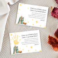 Unto Us a Child Is Born Poem Handprint Craft | Christian Christmas Printable | Isaiah 9:6 Bible Keepsake | Preschool Nativity Activity