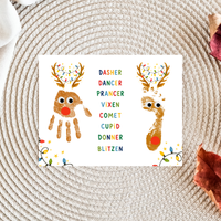 Christmas Reindeer Handprint & Footprint Craft | Reindeer Names Printable | Preschool Christmas Keepsake | Holiday Handprint Activity | Reindeer Footprint Art