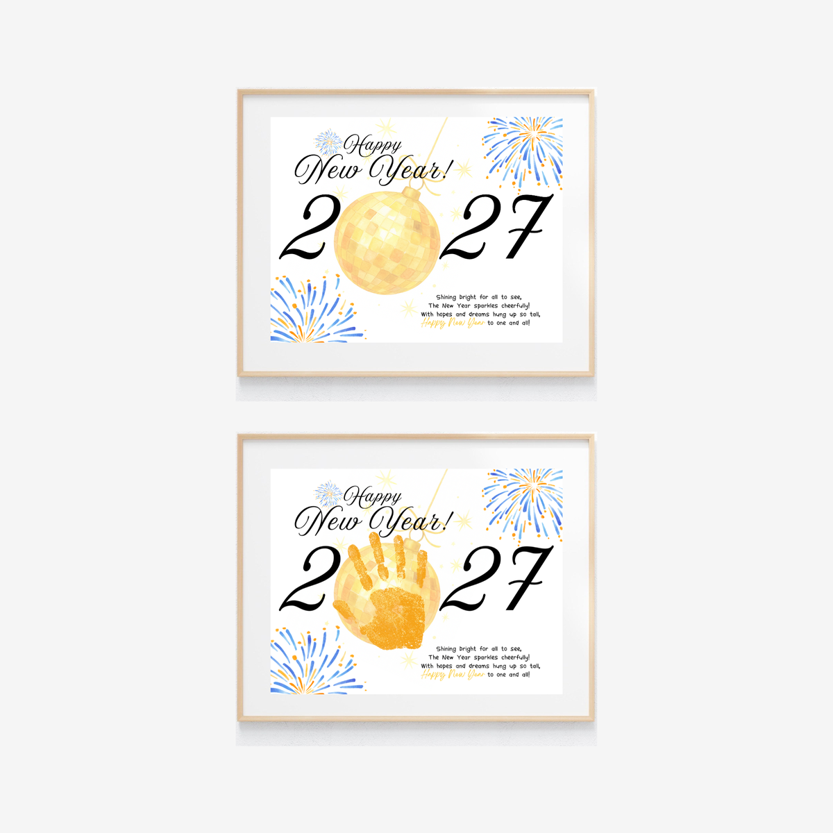 Happy New Year 2027 Handprint Craft Printable | New Year's Eve Keepsake | Preschool New Year Activity | January Classroom Craft | Winter Handprint Art