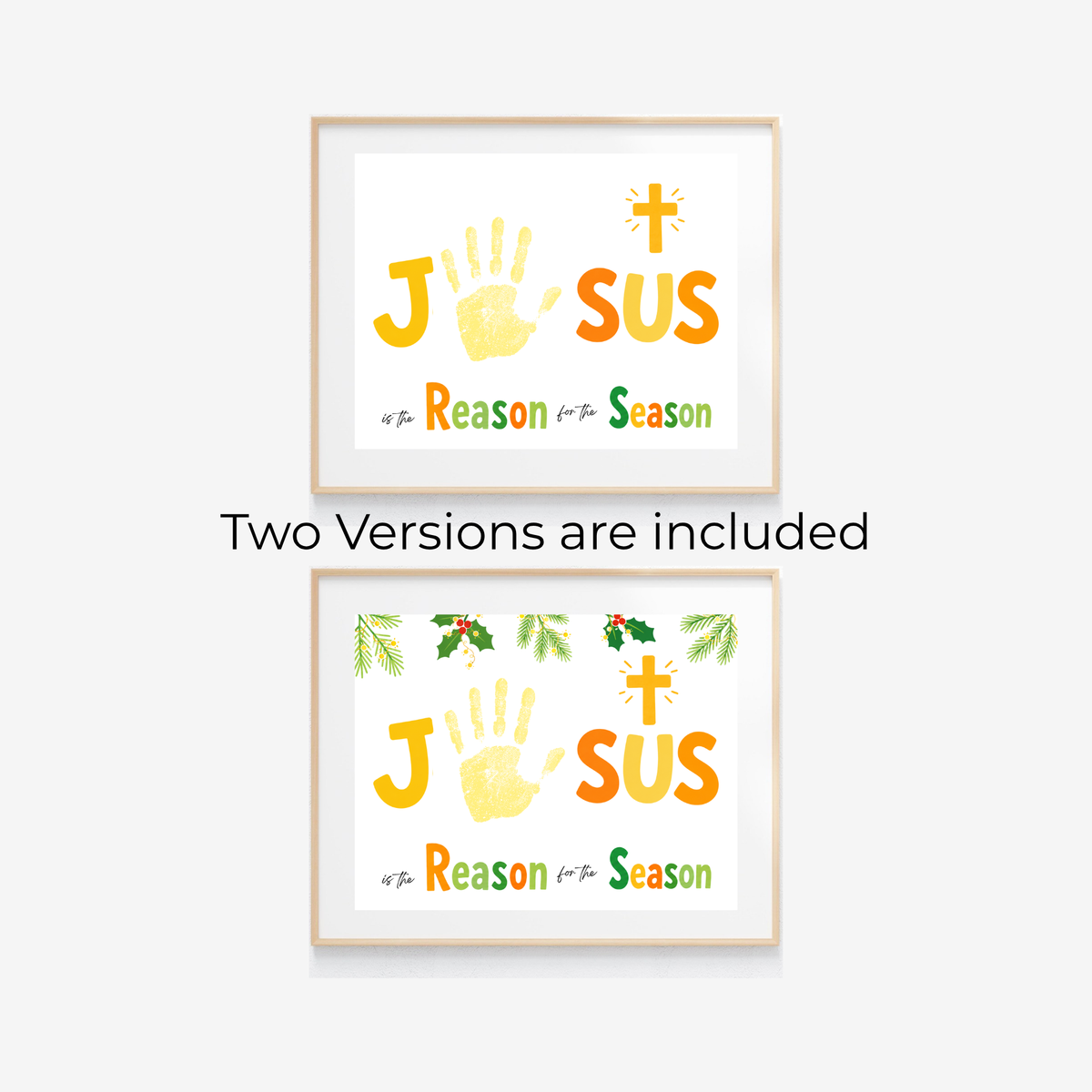 Jesus Is the Reason for the Season Handprint Craft Printable | Christian Christmas Handprint Activity | Faith-Based Christmas Keepsake | Preschool Holiday Craft