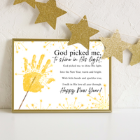 Christian New Year's Handprint Craft Printable | God Picked Me to Shine in His Light | Faith New Year Keepsake | Christian New Year Activity | Kids Bible Craft