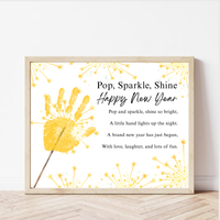 Pop, Sparkle, Shine Happy New Year Poem Handprint Craft | New Year's Eve Sparkler Printable | Preschool New Year Keepsake | Holiday Handprint Activity