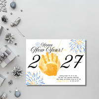 Happy New Year 2027 Handprint Craft Printable | New Year's Eve Keepsake | Preschool New Year Activity | January Classroom Craft | Winter Handprint Art