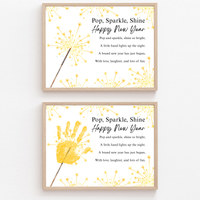 Pop, Sparkle, Shine Happy New Year Poem Handprint Craft | New Year's Eve Sparkler Printable | Preschool New Year Keepsake | Holiday Handprint Activity