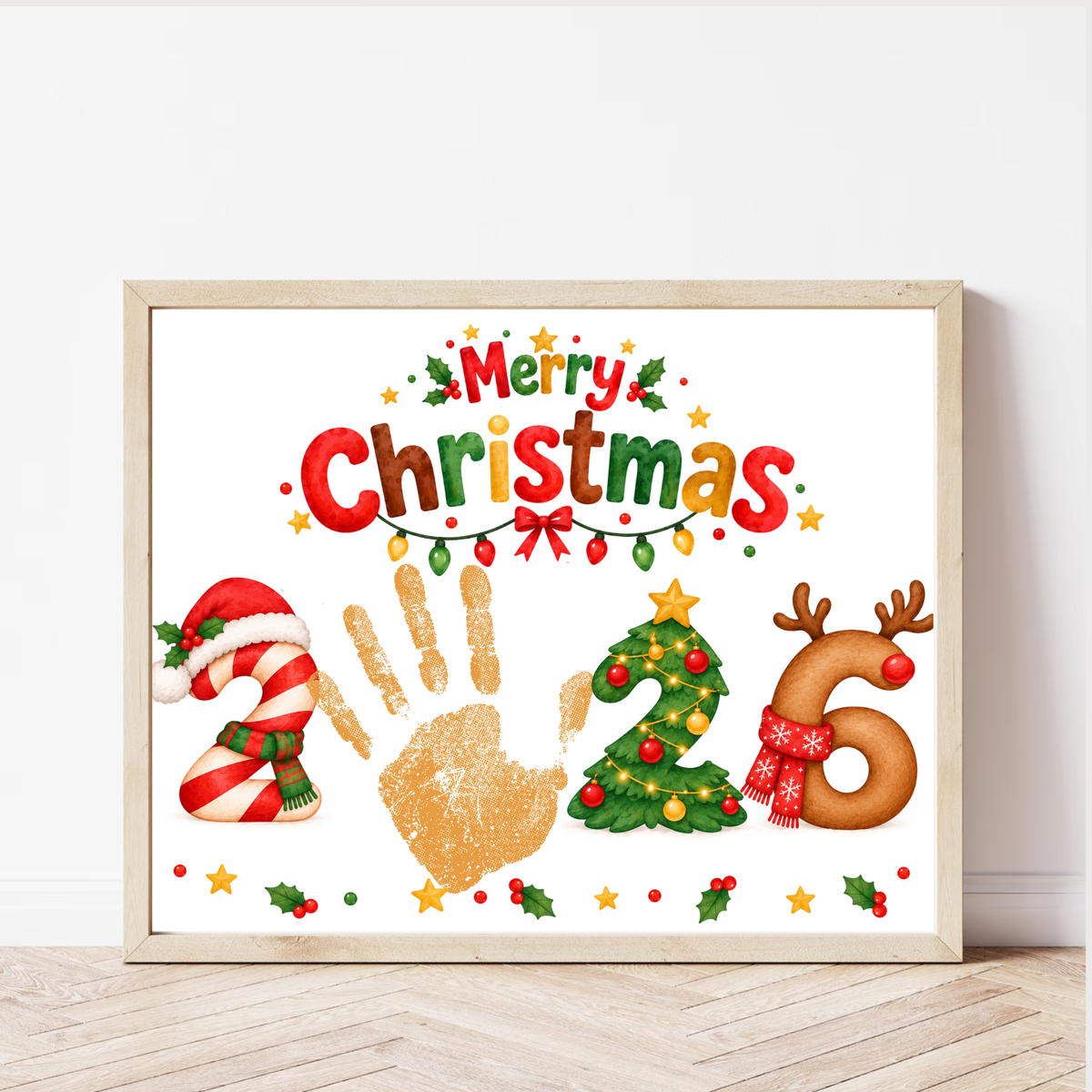 Christmas 2026 Handprint Craft & Coloring Page | Merry Christmas Keepsake Printable for Kids
