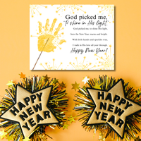 Christian New Year's Handprint Craft Printable | God Picked Me to Shine in His Light | Faith New Year Keepsake | Christian New Year Activity | Kids Bible Craft