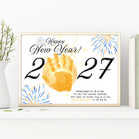 Happy New Year 2027 Handprint Craft Printable | New Year's Eve Keepsake | Preschool New Year Activity | January Classroom Craft | Winter Handprint Art