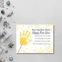 Pop, Sparkle, Shine Happy New Year Poem Handprint Craft | New Year's Eve Sparkler Printable | Preschool New Year Keepsake | Holiday Handprint Activity