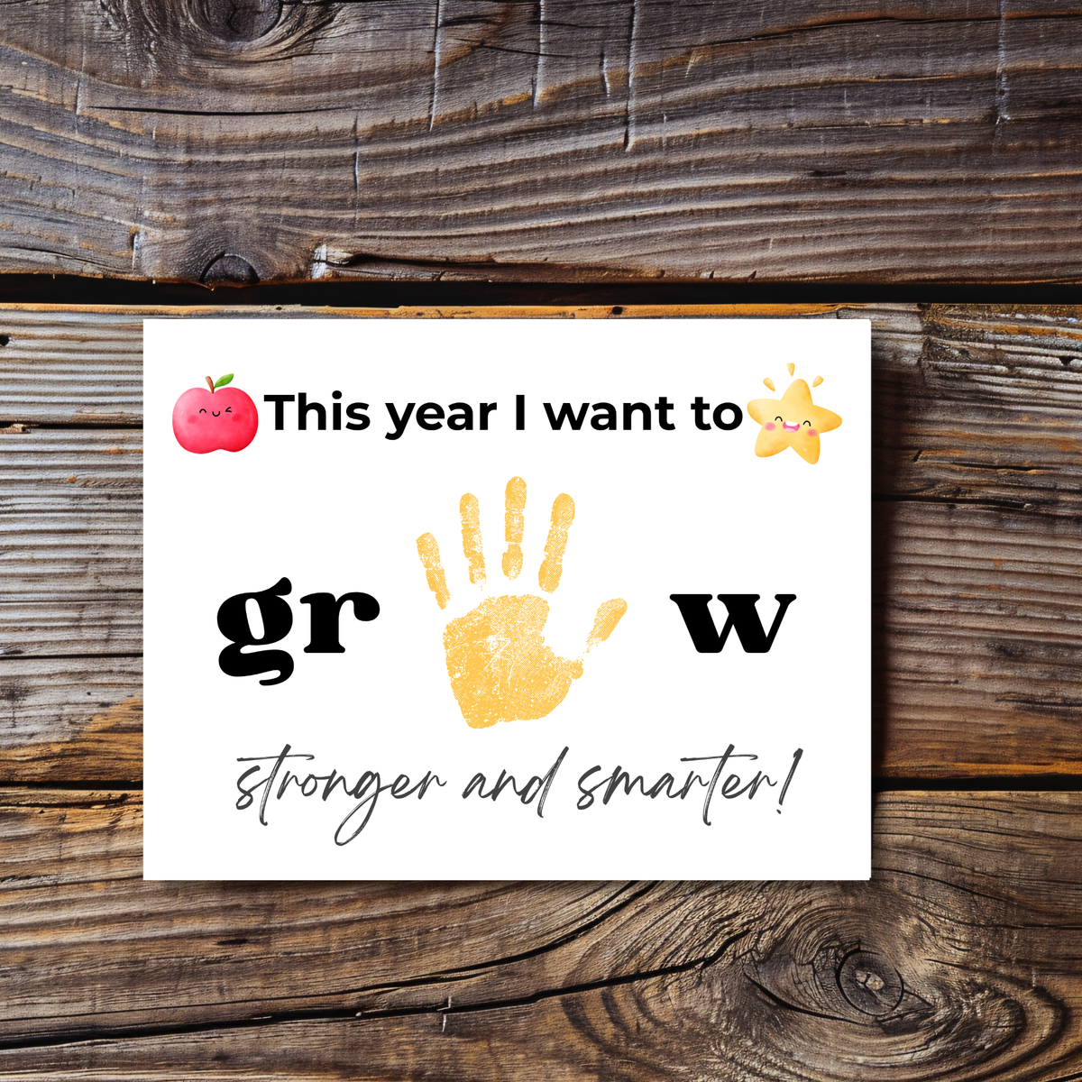 First Day of School Handprint Craft Printable | “This Year I Want to Grow” Keepsake | Back to School Activity for Kids | Preschool Kindergarten Craft
