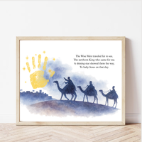 Christian Three Wise Men Handprint Craft Printable | Wise Men Christmas Keepsake | Nativity Handprint Activity | Epiphany Craft | Sunday School Christmas Printable