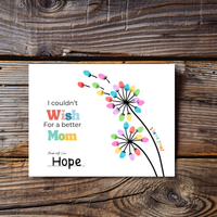 Mother’s Day Fingerprint Craft Printable | I Couldn’t Wish for a Better Mom | Dandelion Keepsake Gift from Kids | Preschool DIY Printable
