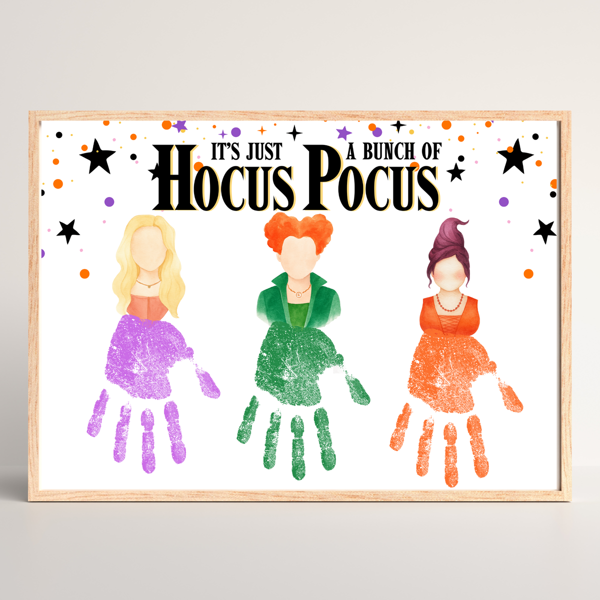 It's Just a Bunch of Hocus Pocus Handprint Craft Printable | Halloween Witch Handprint Keepsake | Preschool Halloween Activity | Daycare & Classroom Craft