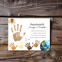 Juneteenth Courage & Freedom Handprint Craft Printable | Juneteenth Activity for Kids | Diversity & Inclusion Keepsake