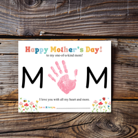 Mother’s Day Handprint Craft Printable | MOM Handprint Keepsake Gift from Kids | Preschool DIY Mother’s Day Art | Personalized Mom Gift PDF