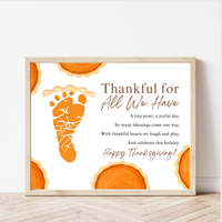 Thankful for All We Have Thanksgiving Footprint Craft | Pumpkin Pie Keepsake Printable