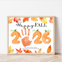First Day of Fall Handprint Craft Printable 2026, Baby's First Fall Keepsake, Preschool Autumn Activity, Pumpkin Number Craft, Fall Classroom Decor