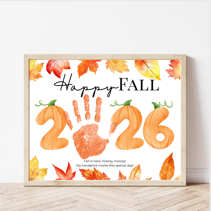 First Day of Fall Handprint Craft Printable 2026, Baby's First Fall Keepsake, Preschool Autumn Activity, Pumpkin Number Craft, Fall Classroom Decor