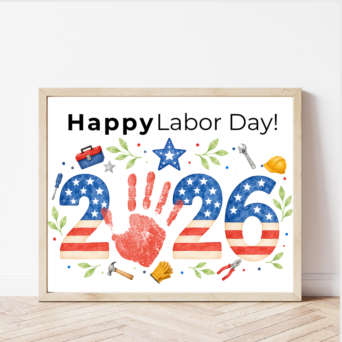 Happy Labor Day 2026 Handprint Craft | Printable Labor Day Keepsake for Preschool & Kindergarten