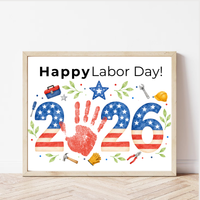 Happy Labor Day 2026 Handprint Craft | Printable Labor Day Keepsake for Preschool & Kindergarten