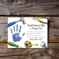 Christian Father’s Day Handprint Craft Printable, God Gave Me a Handy Dad, Tool Theme Father’s Day Keepsake, Faith Based Dad Gift