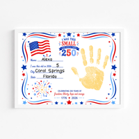 250 Years of Freedom Handprint Craft Printable, Happy Birthday America Keepsake, I Was This Small When America Turned 250, July 4th Activity