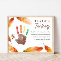 This Little Turkey Poem Handprint Craft | Thanksgiving Turkey Keepsake Printable