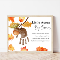 Little Acorn, Big Dreams Handprint Craft | Fall Preschool Keepsake | Acorn Handprint Printable | Autumn Classroom Activity